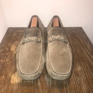 Ferragamo grey suede drivers.